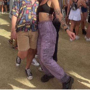 The Ragged Priest purple swirl cargo pants.